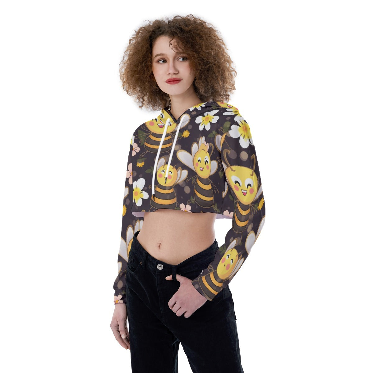 All-Over Print Women's Crop Top Hoodie