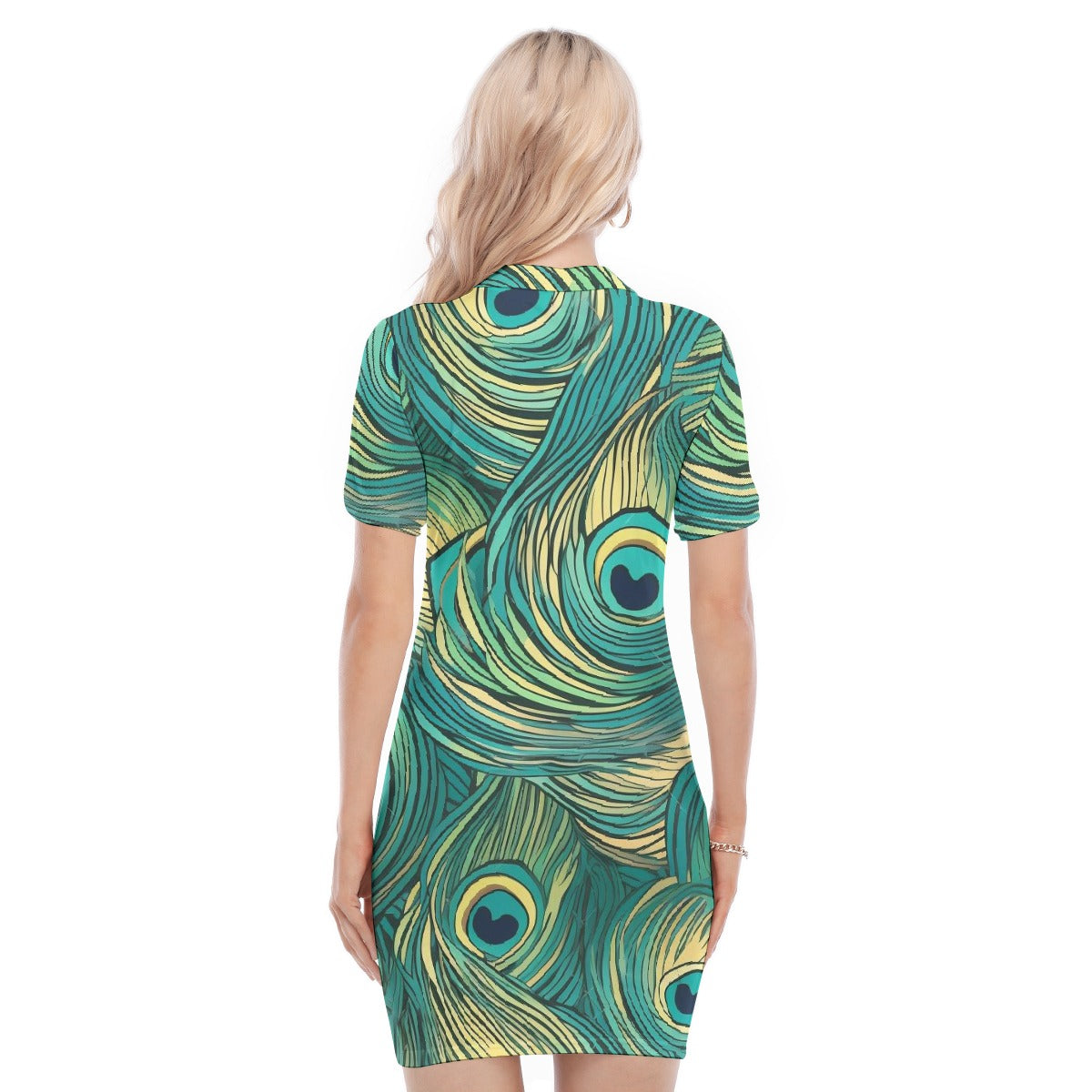 All-Over Print Women's Polo Collar Dress