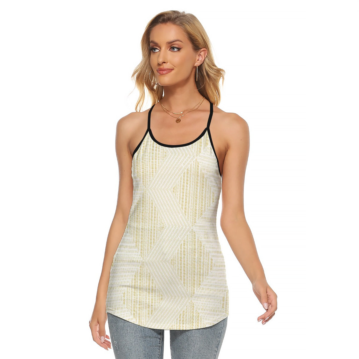 All-Over Print Women's Criss-Cross Open Back Tank Top