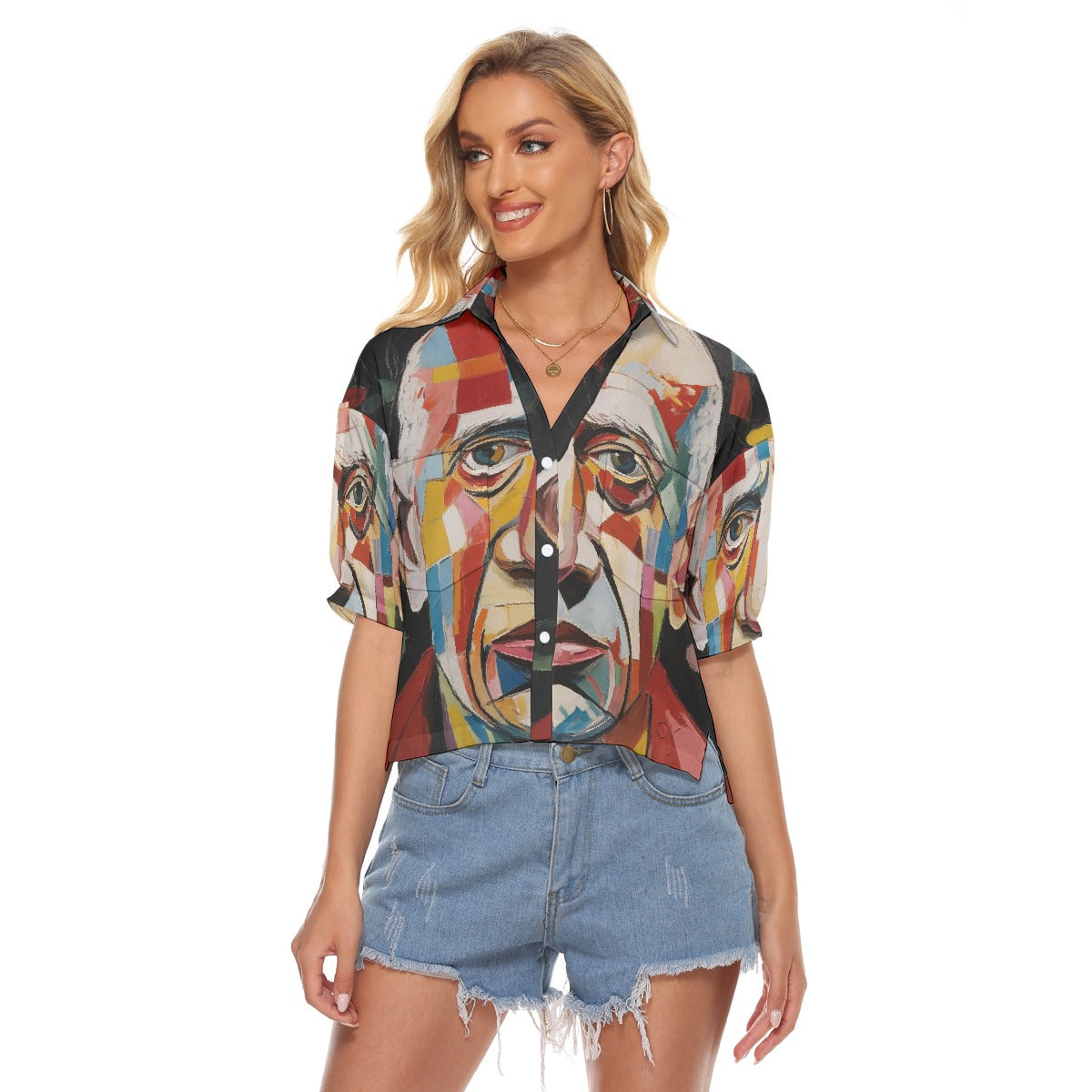 All-Over Print Women's V-neck Shirts