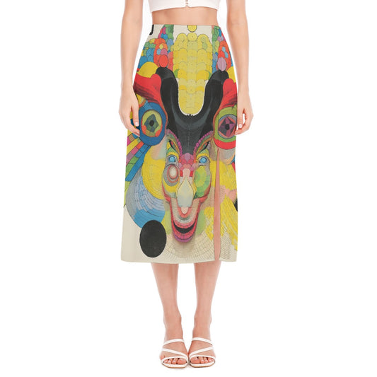 All-Over Print Women's High Slit Long Skirt