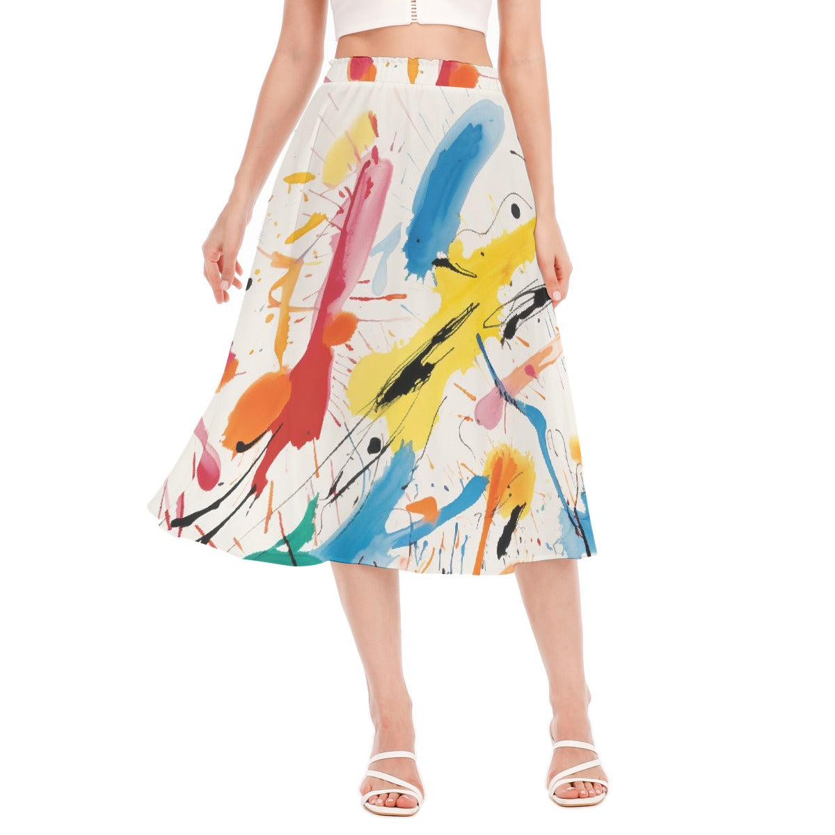 All-Over Print Women's Long Section Chiffon Skirt