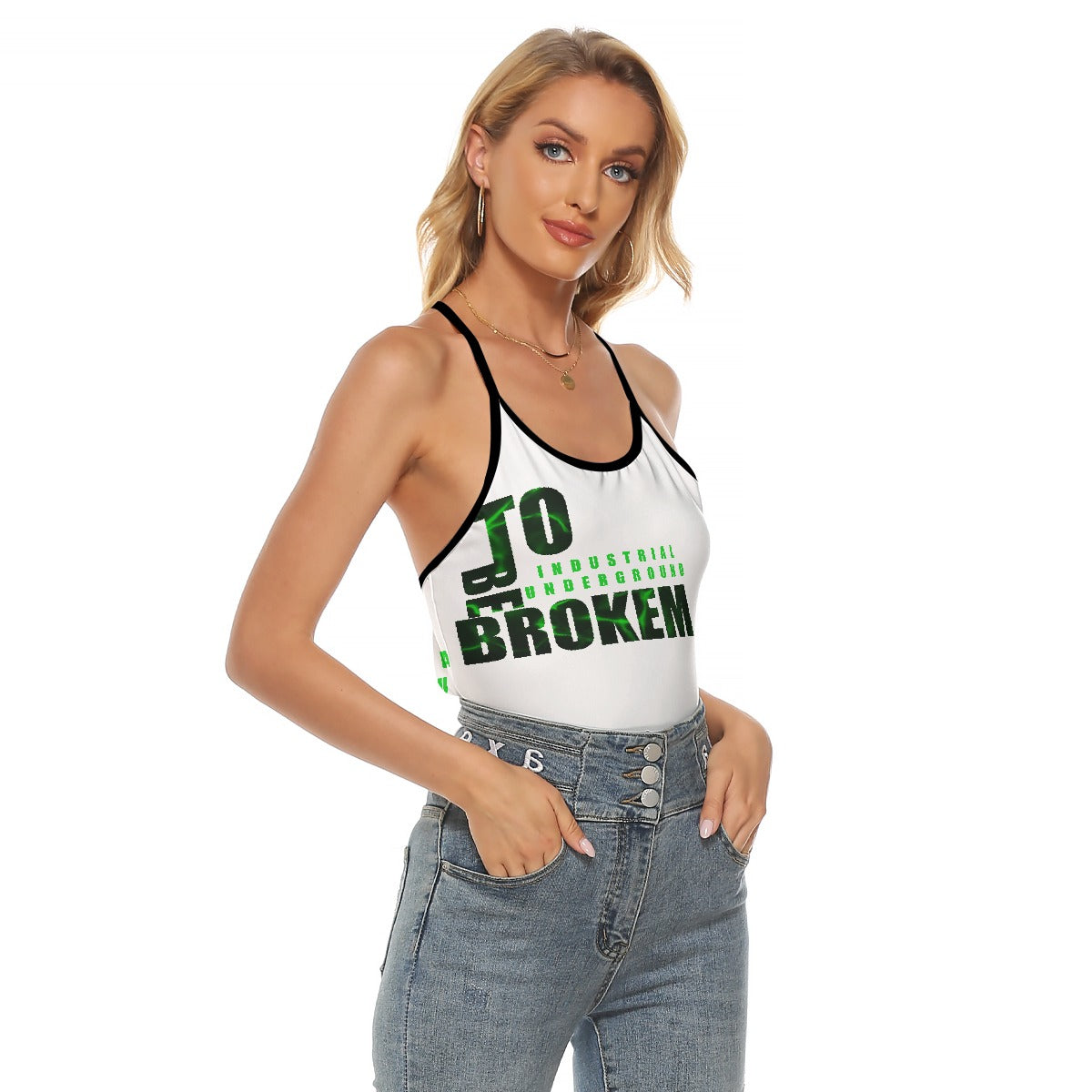 All-Over Print Women's Criss-Cross Open Back Tank Top
