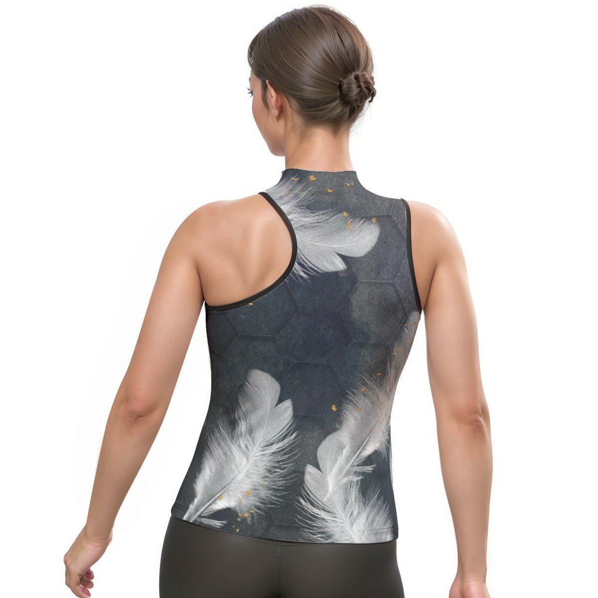 All-Over Print Women's Halter Sleeveless Asymmetrical Tank Top