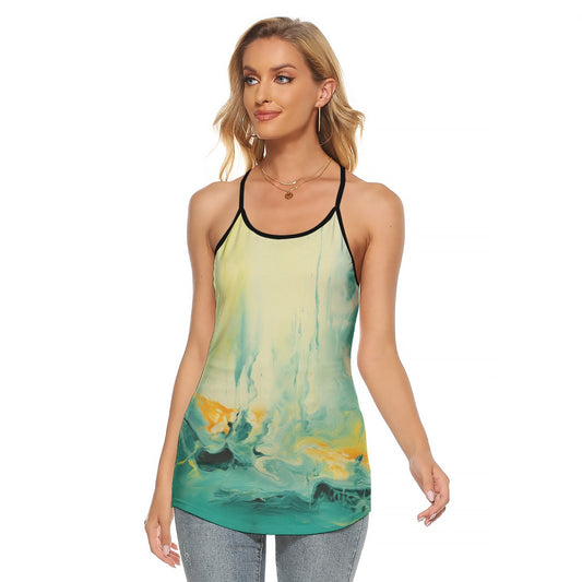 All-Over Print Women's Criss-Cross Open Back Tank Top