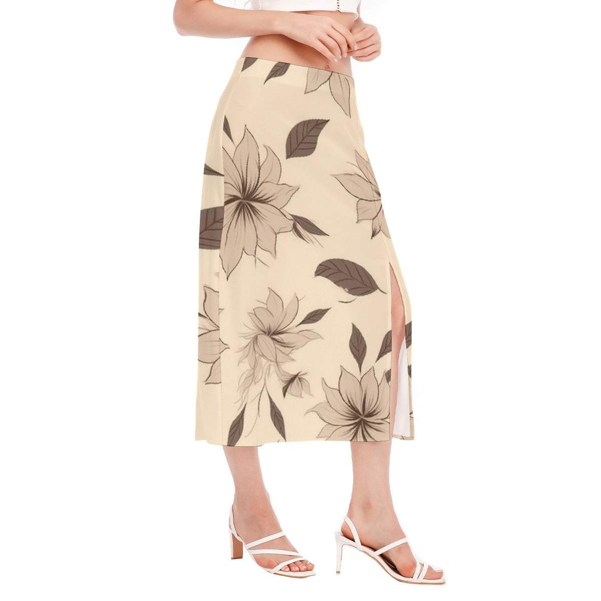 All-Over Print Women's High Slit Long Skirt