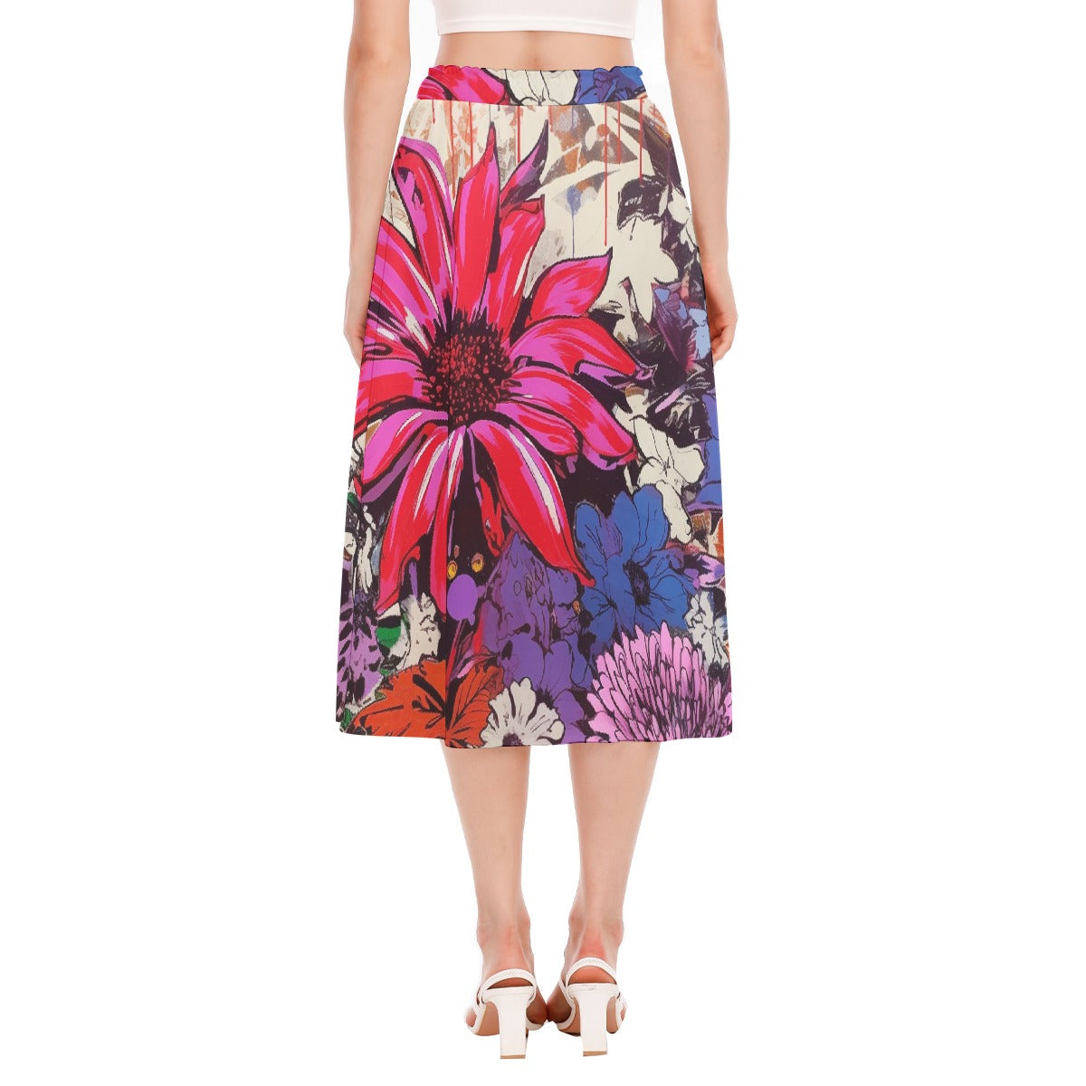 All-Over Print Women's Long Section Chiffon Skirt