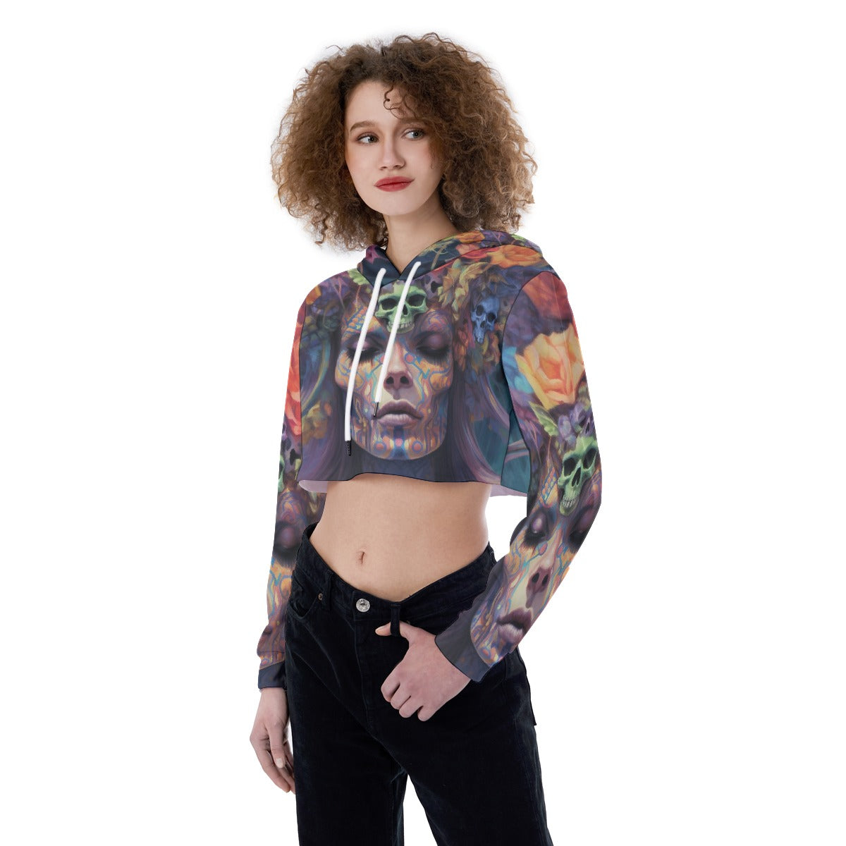 All-Over Print Women's Crop Top Hoodie