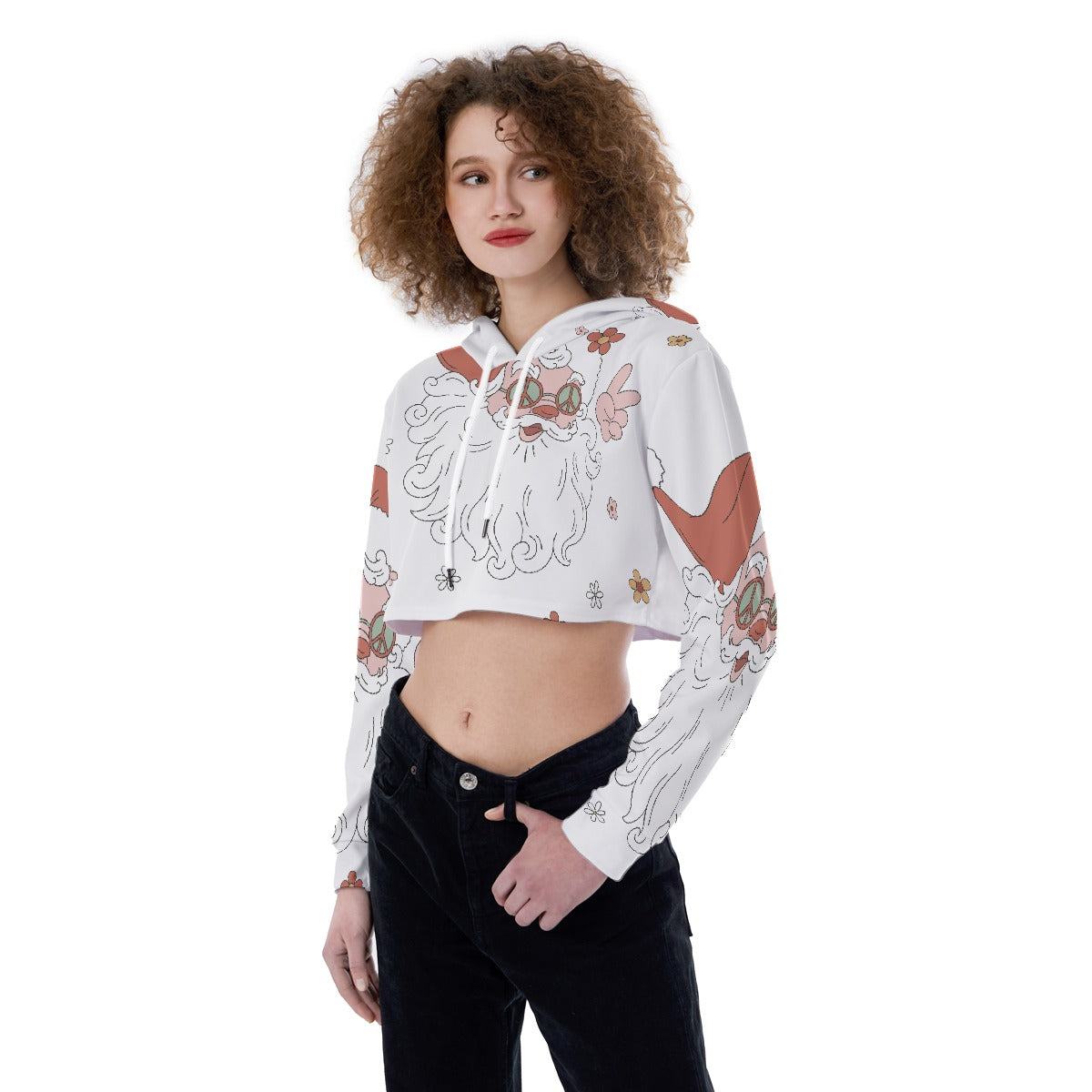All-Over Print Women's Crop Top Hoodie