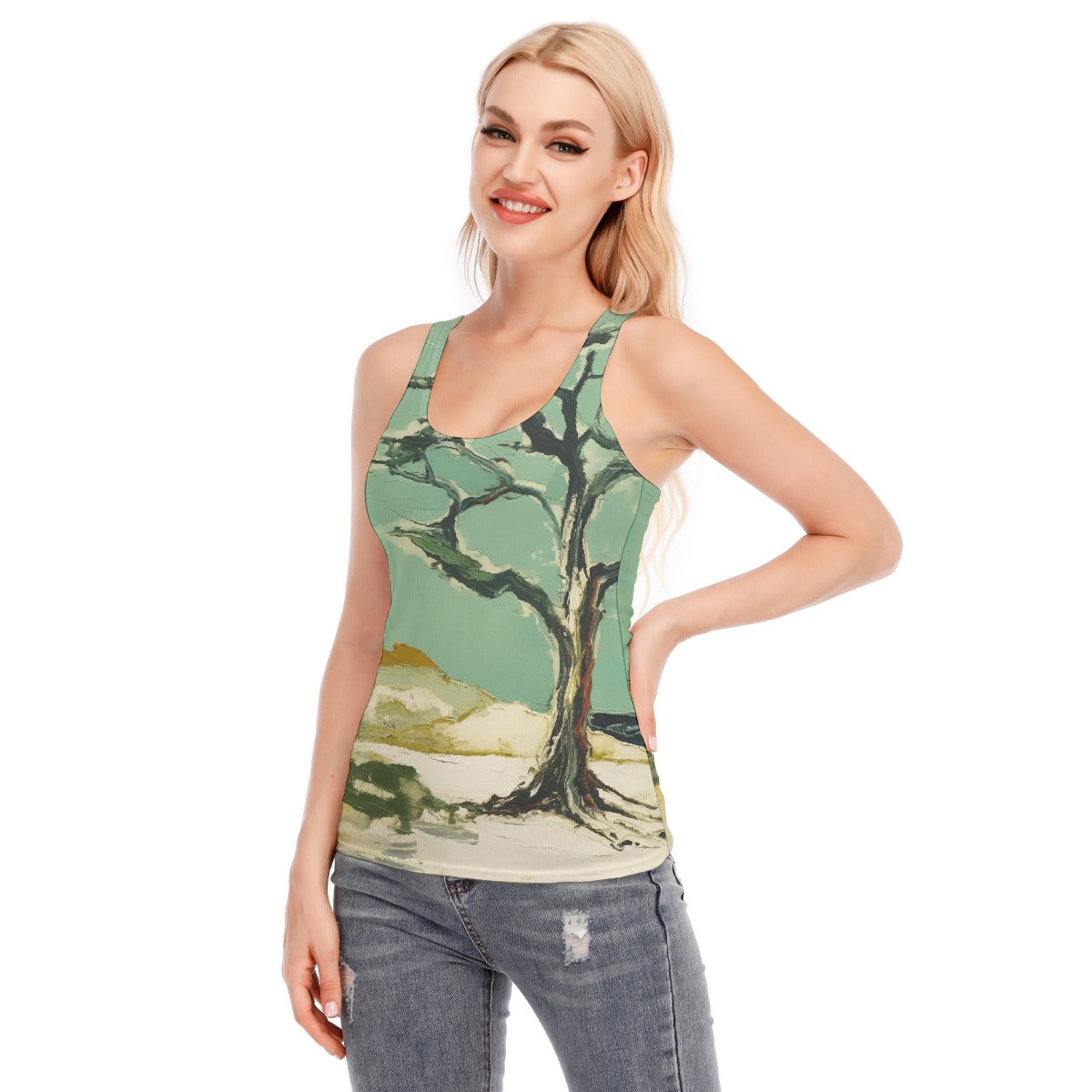 All-Over Print Women's Racer Vest | 190GSM Cotton