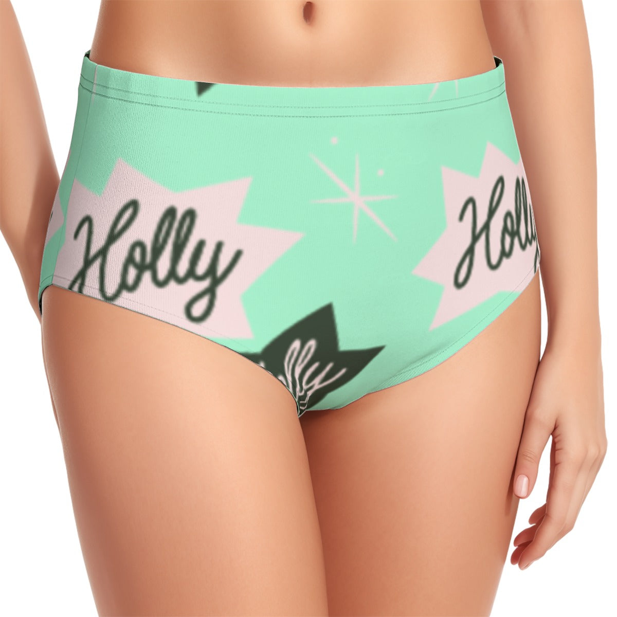 All-Over Print Women's Swimsuit Set With Halter