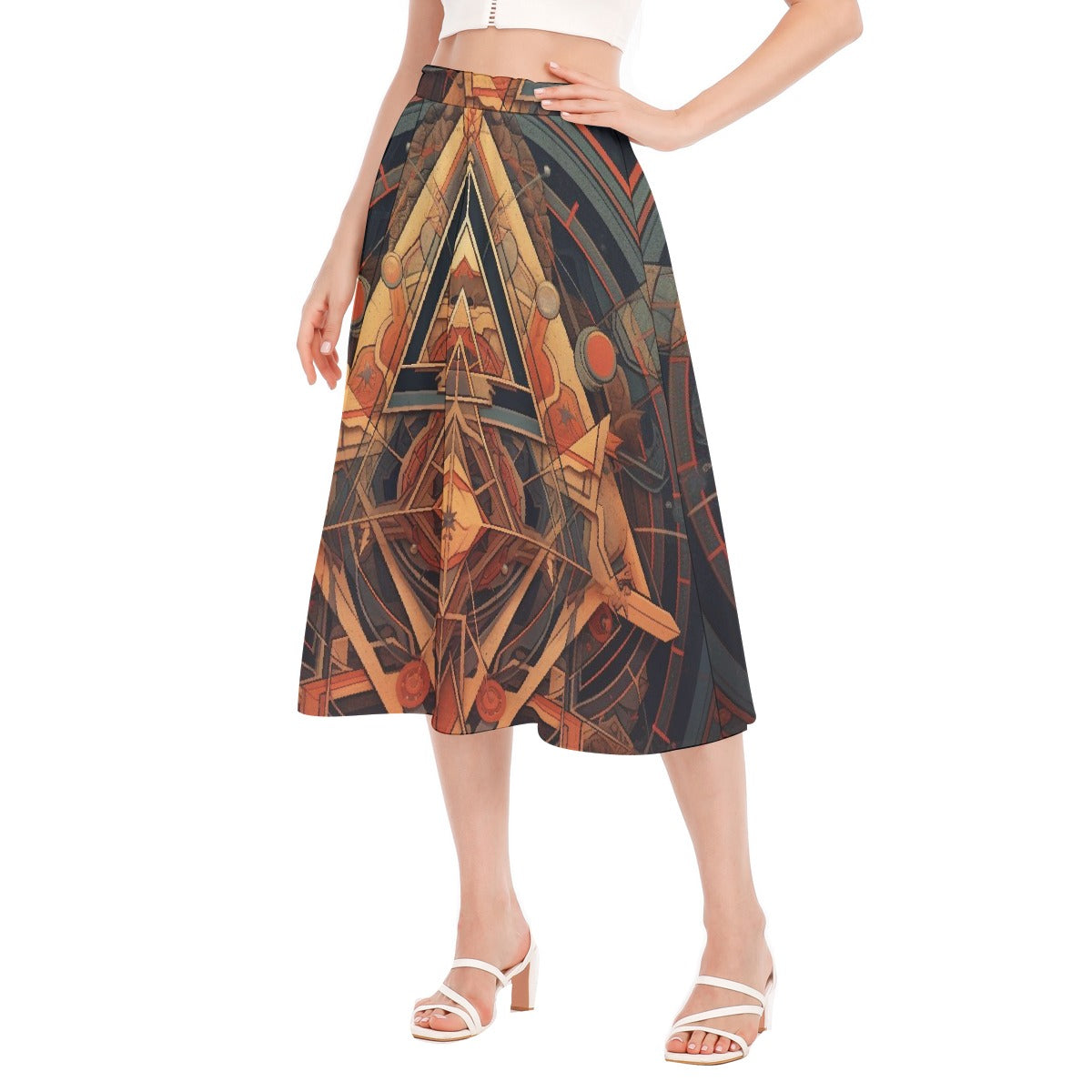 All-Over Print Women's Long Section Chiffon Skirt