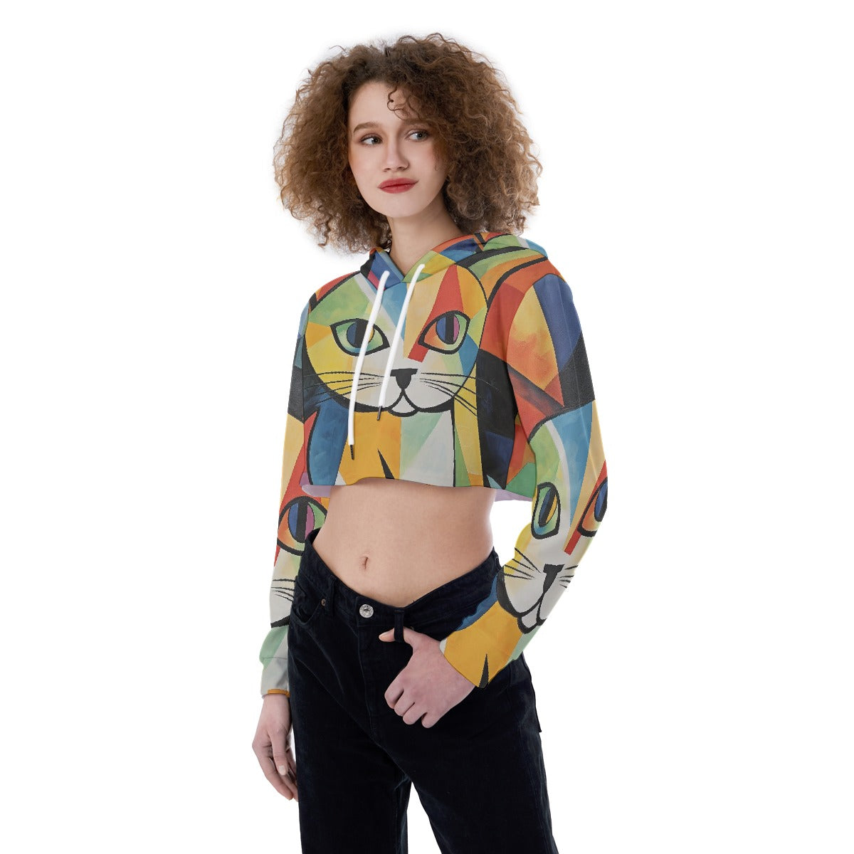 All-Over Print Women's Crop Top Hoodie