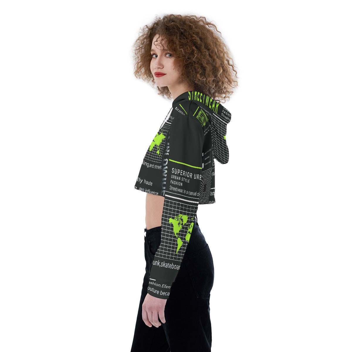 All-Over Print Women's Crop Top Hoodie