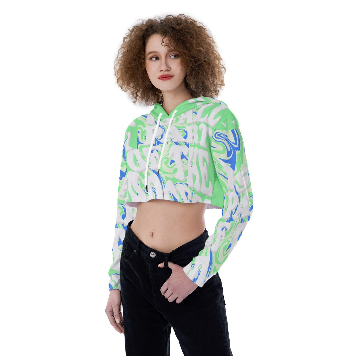 All-Over Print Women's Crop Top Hoodie