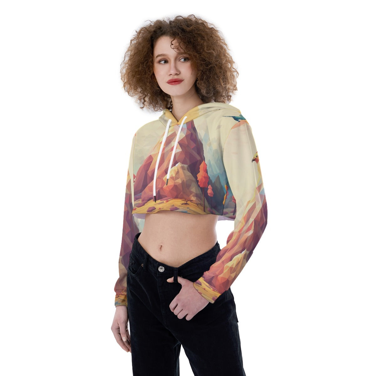 All-Over Print Women's Crop Top Hoodie
