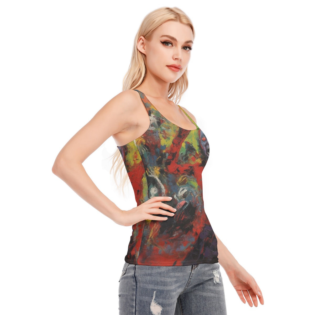 All-Over Print Women's Racer Vest | 190GSM Cotton