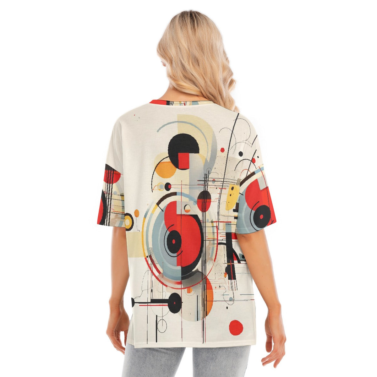 All-Over Print Women's Short Sleeves T-shirt With Hem Split