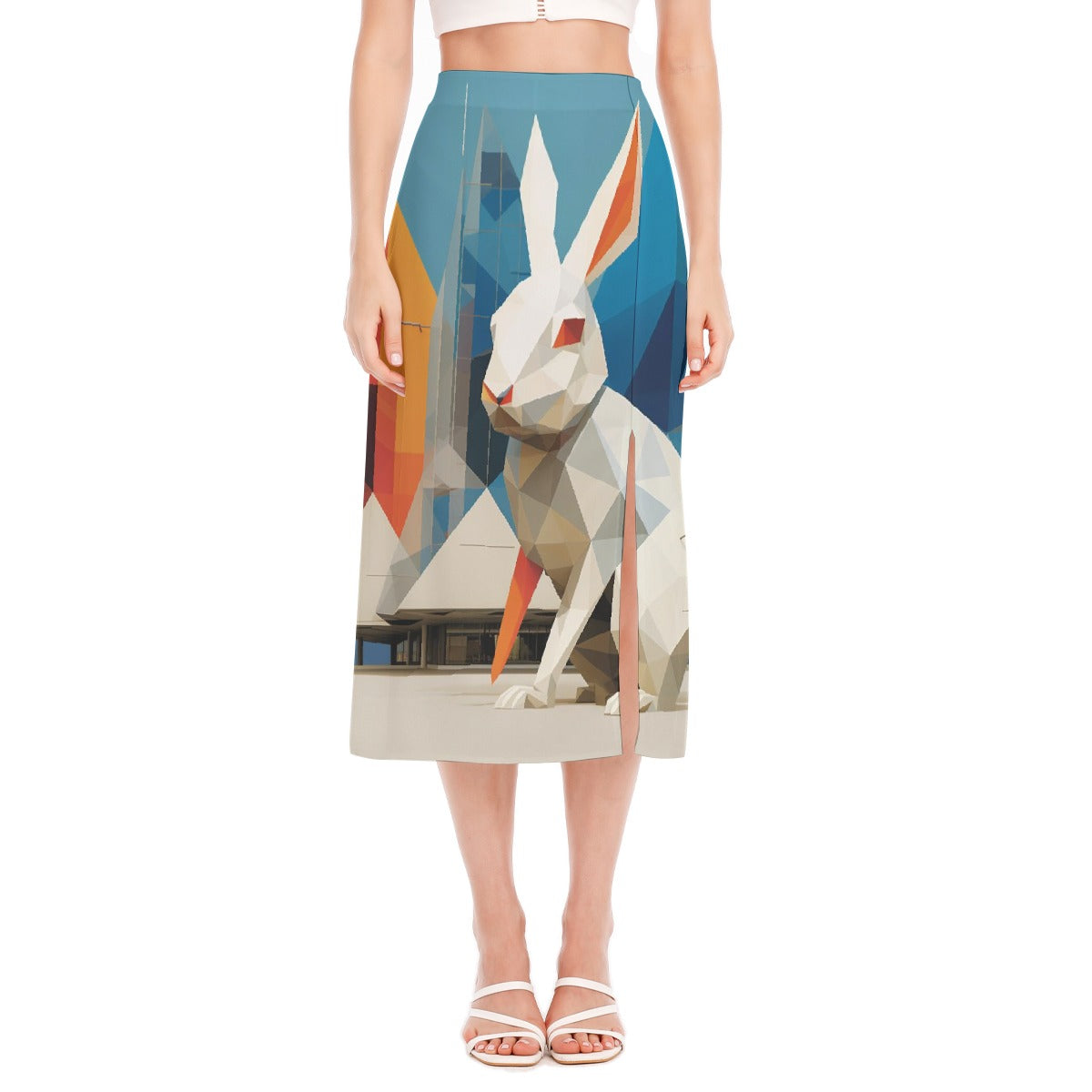All-Over Print Women's High Slit Long Skirt