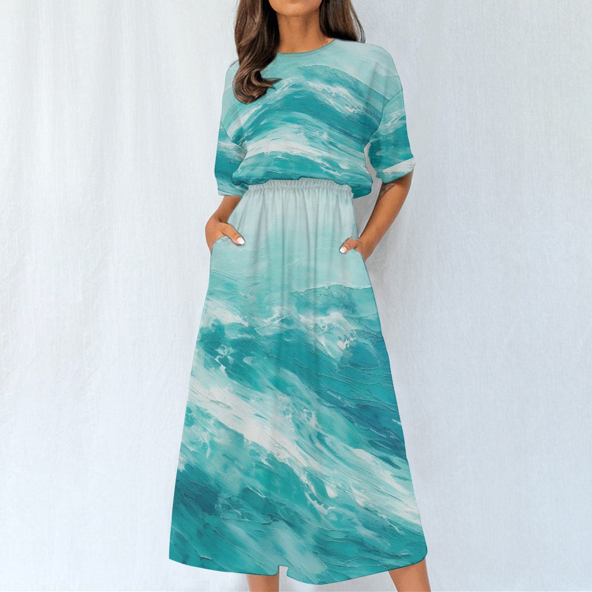 All-Over Print Women's Elastic Waist Dress