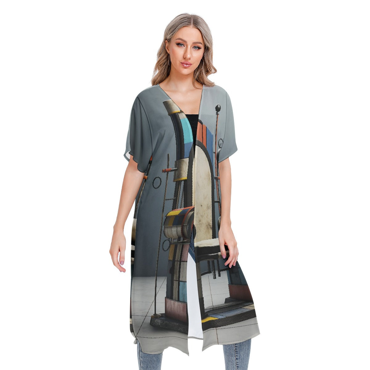 All-Over Print Women's Short Sleeve Cardigan