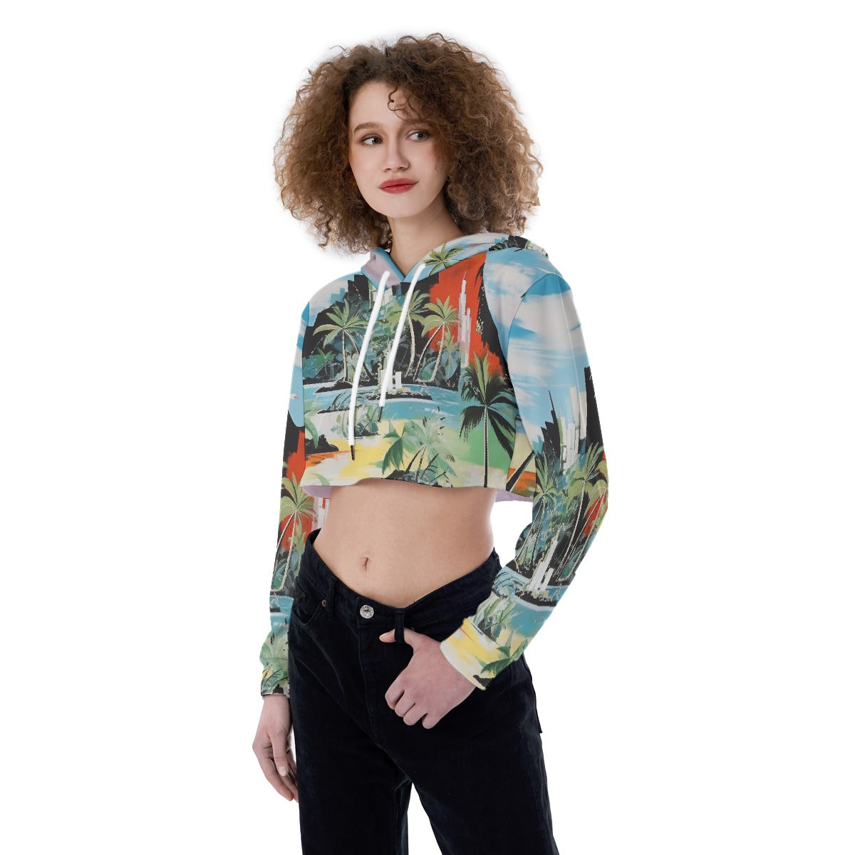 All-Over Print Women's Crop Top Hoodie