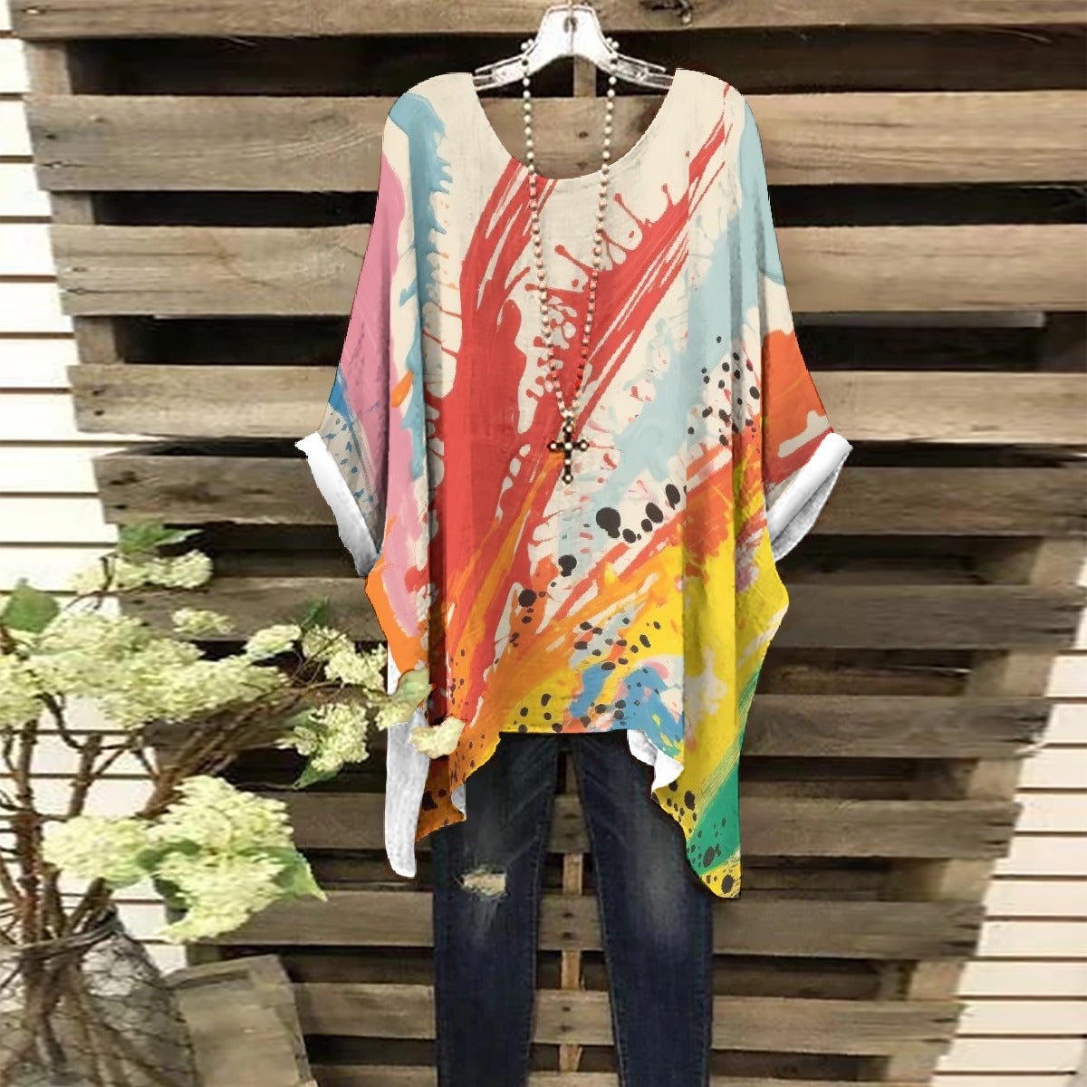 All-Over Print Women's Bat Sleeve Shirt