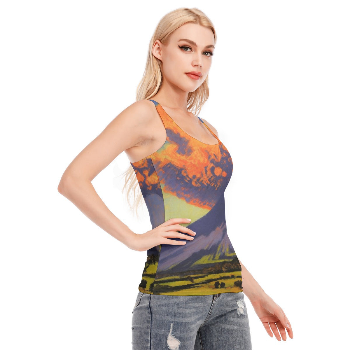All-Over Print Women's Racer Vest | 190GSM Cotton