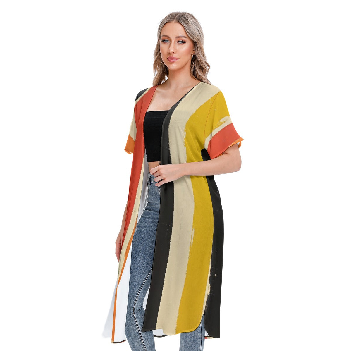 All-Over Print Women's Short Sleeve Cardigan