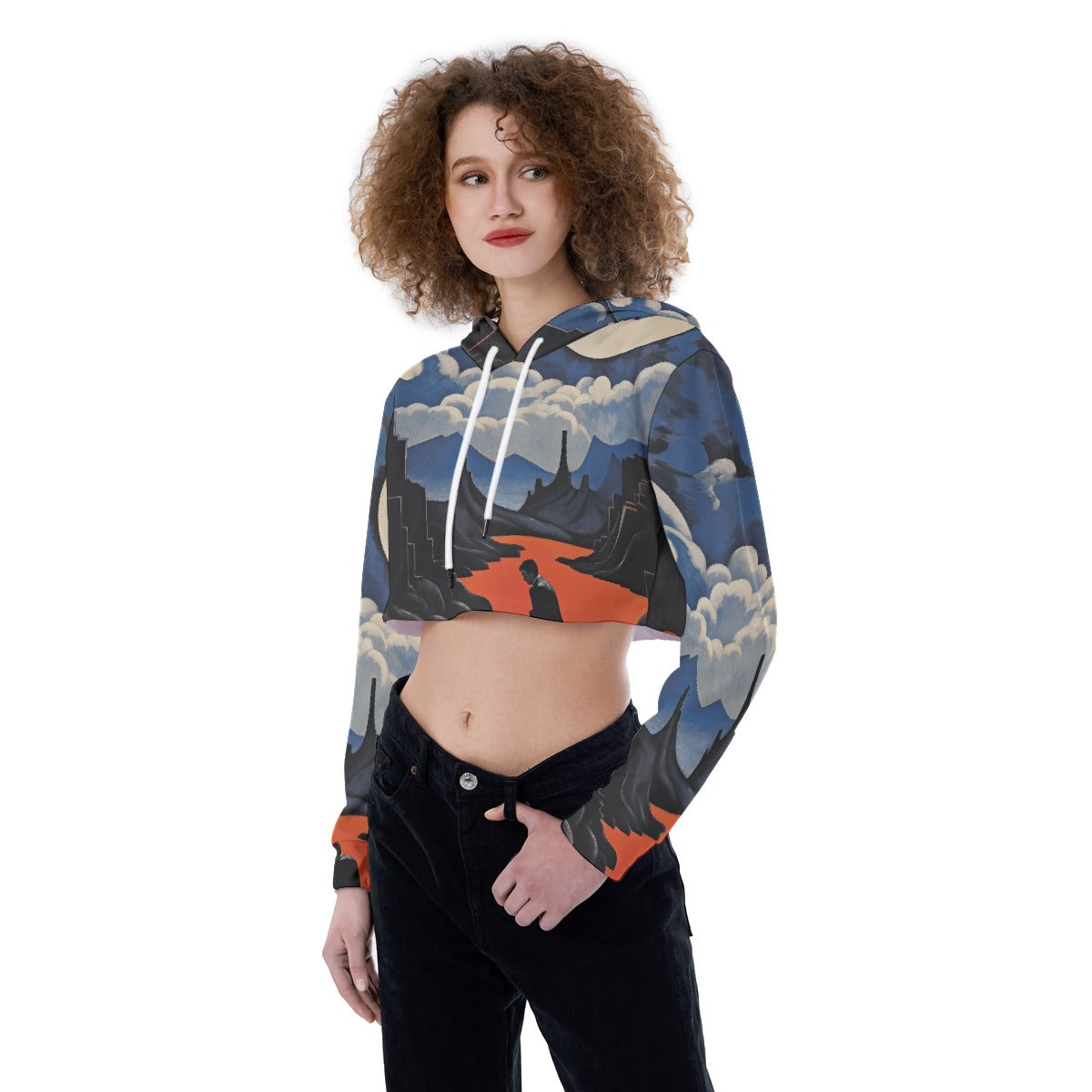 All-Over Print Women's Crop Top Hoodie