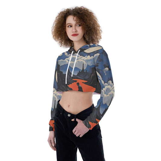 All-Over Print Women's Crop Top Hoodie
