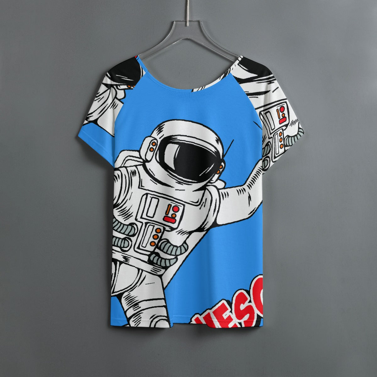 All-Over Print Women's Round Neck T-shirt With Raglan Sleeve