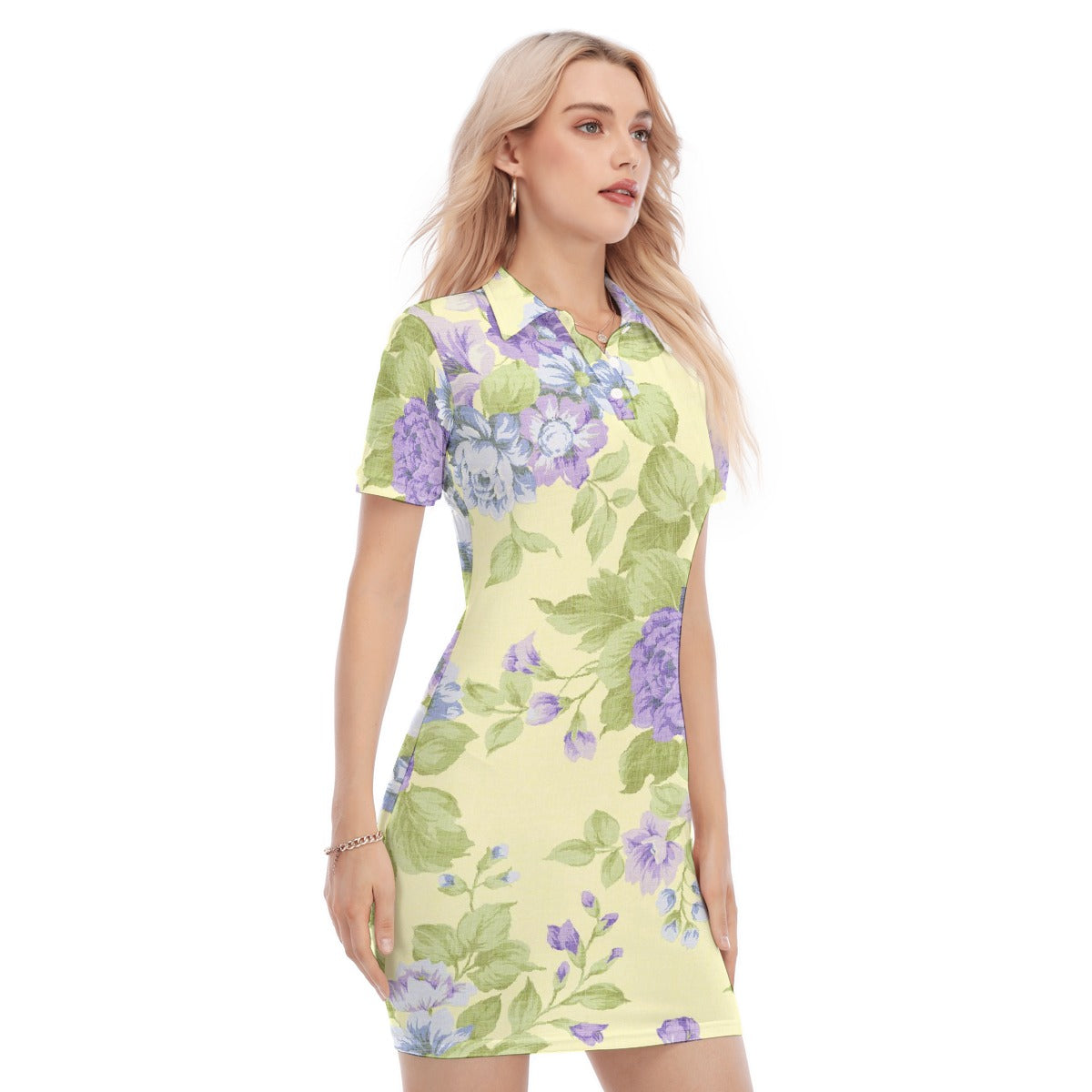 All-Over Print Women's Polo Collar Dress