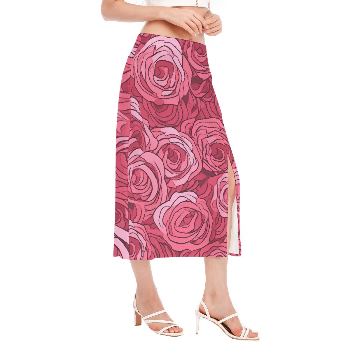 All-Over Print Women's High Slit Long Skirt