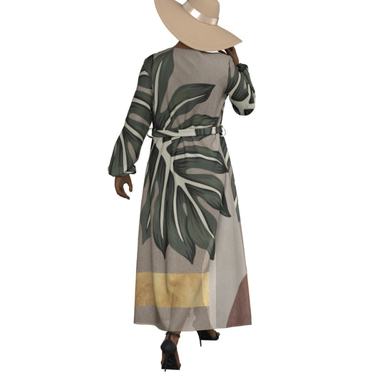 All-Over Print Women's Lace-up Chiffon Robe