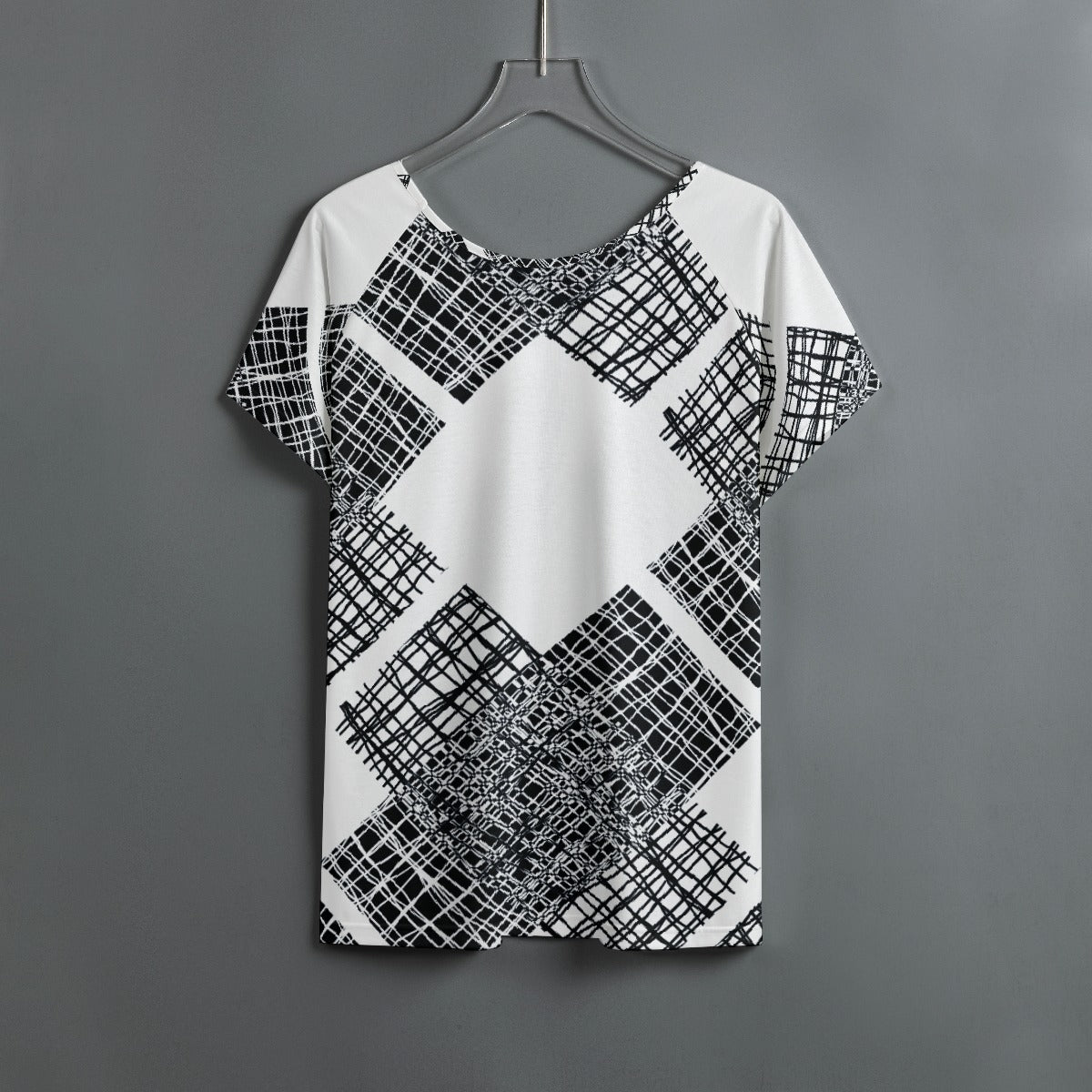All-Over Print Women's Round Neck T-shirt With Raglan Sleeve