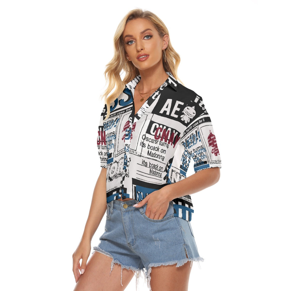 All-Over Print Women's V-neck Shirts