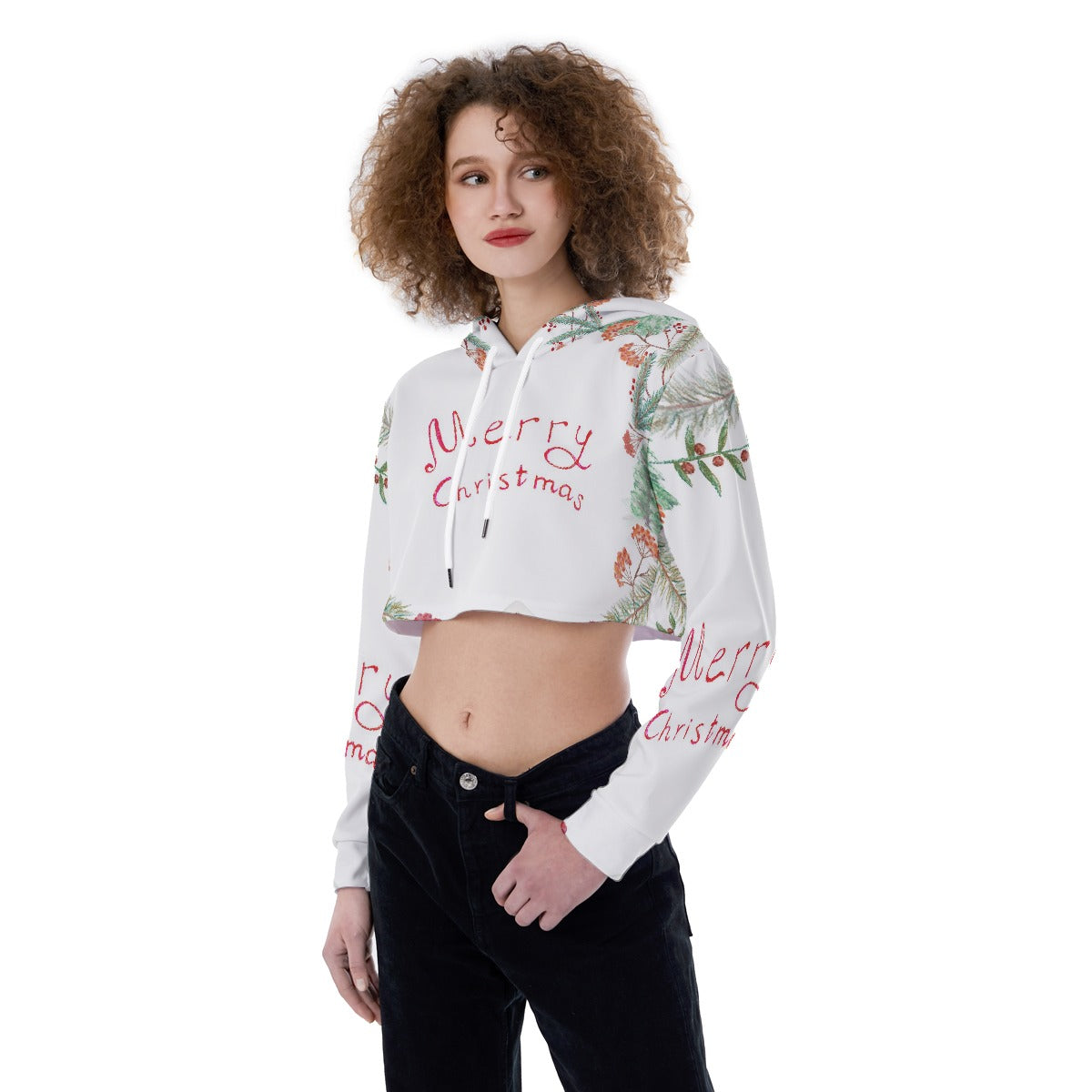 All-Over Print Women's Crop Top Hoodie