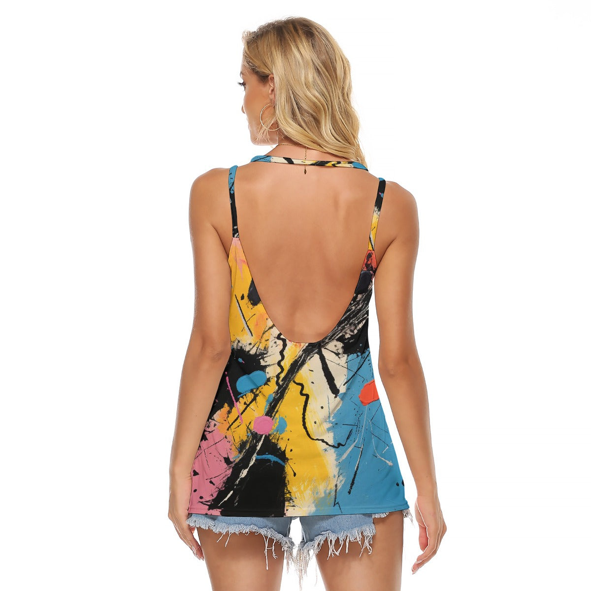 All-Over Print Women's Halter Top With Backless