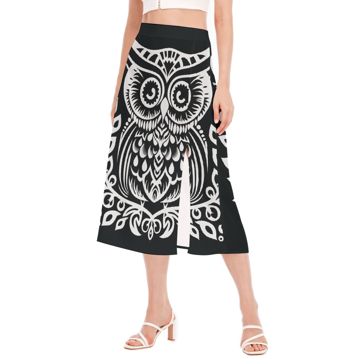 All-Over Print Women's High Slit Long Skirt
