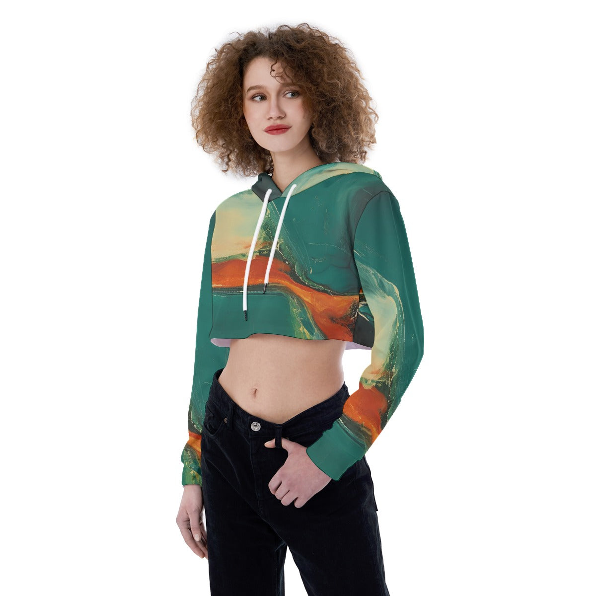 All-Over Print Women's Crop Top Hoodie