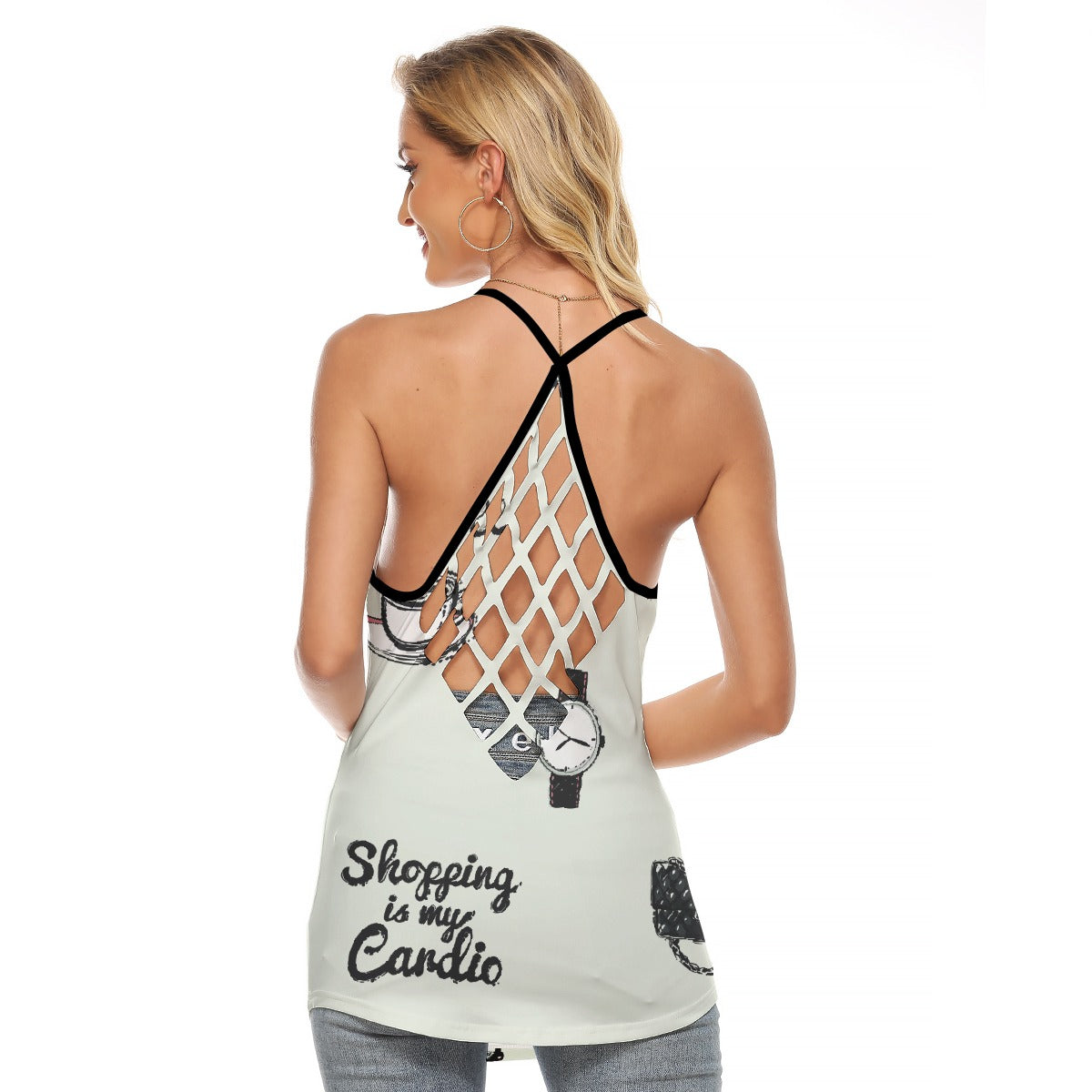 All-Over Print Women's Criss-Cross Open Back Tank Top