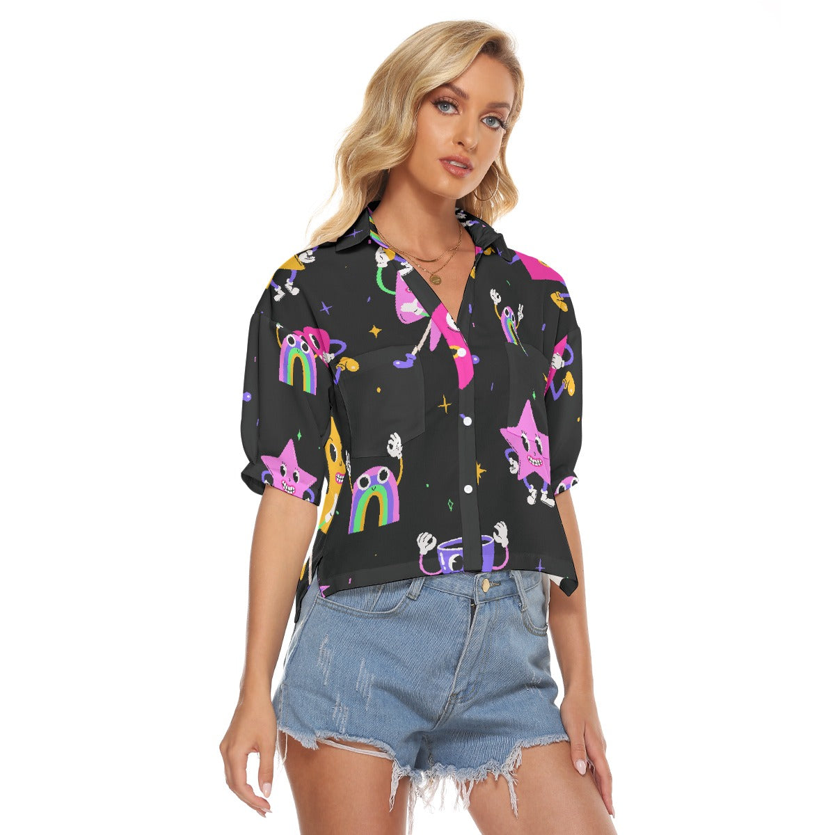 All-Over Print Women's V-neck Shirts