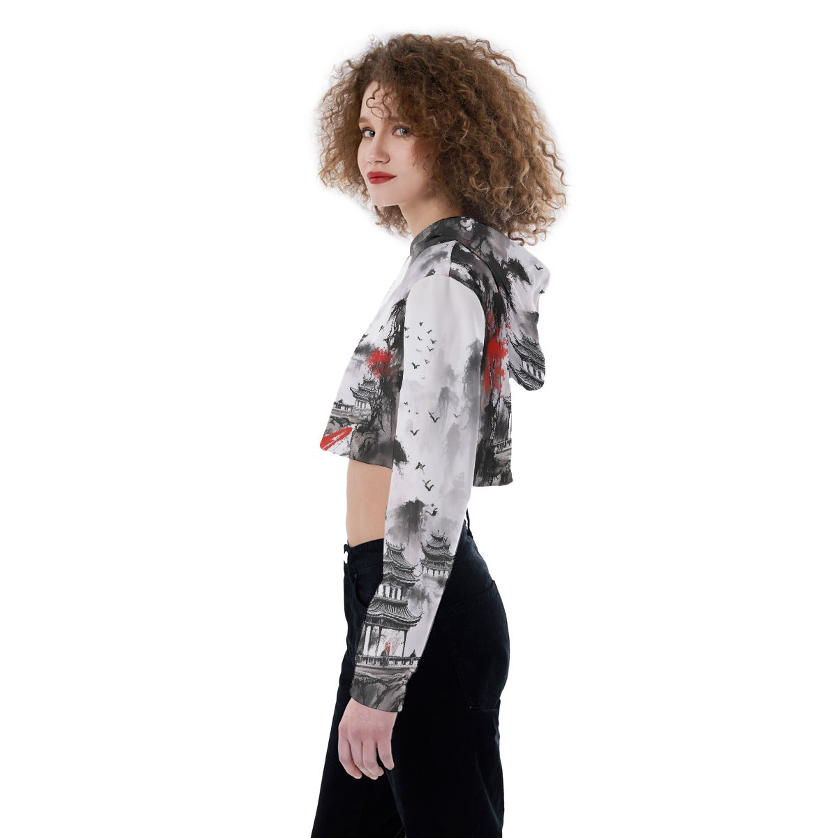 All-Over Print Women's Crop Top Hoodie