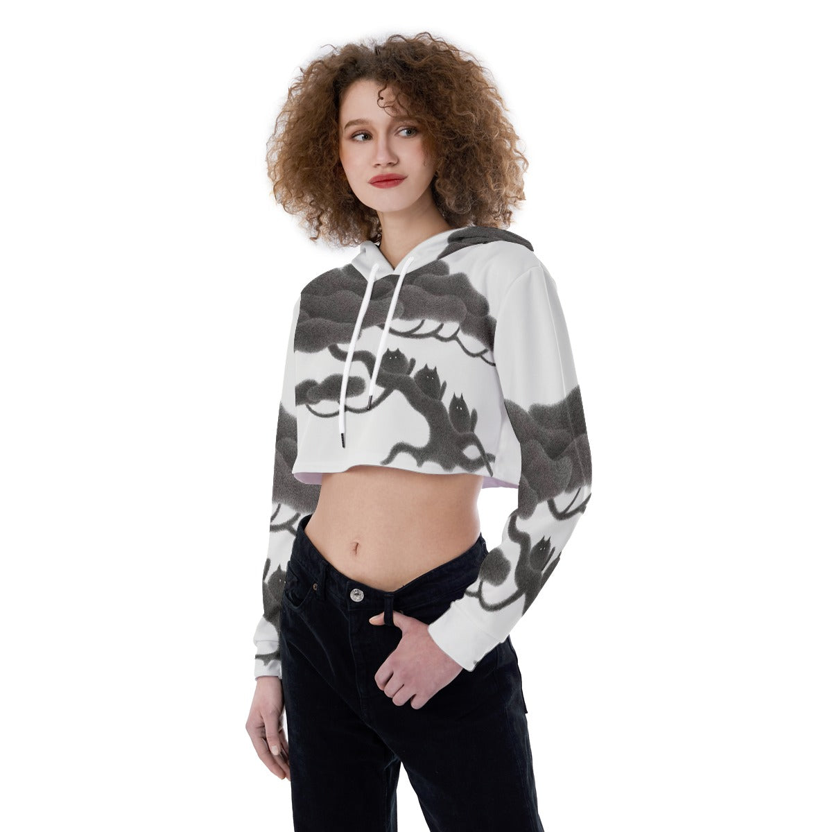 All-Over Print Women's Crop Top Hoodie