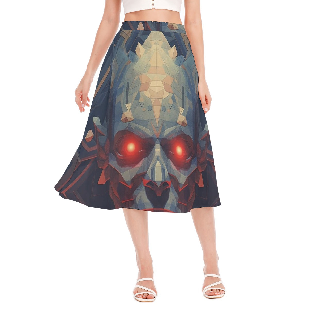 All-Over Print Women's Long Section Chiffon Skirt