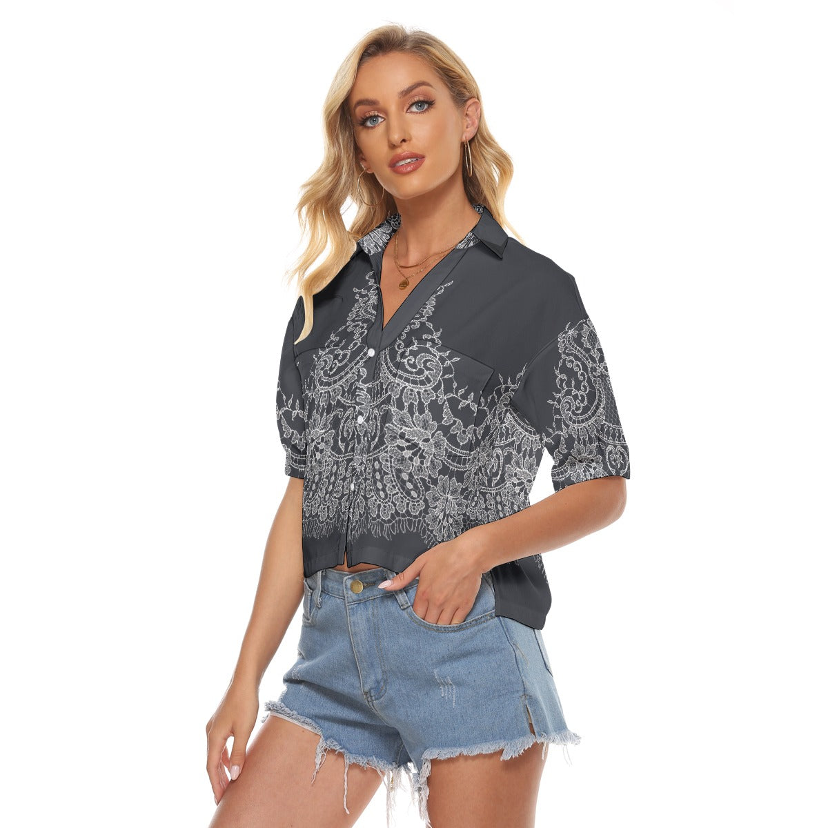 All-Over Print Women's V-neck Shirts