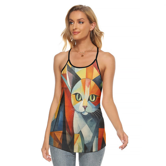 All-Over Print Women's Criss-Cross Open Back Tank Top