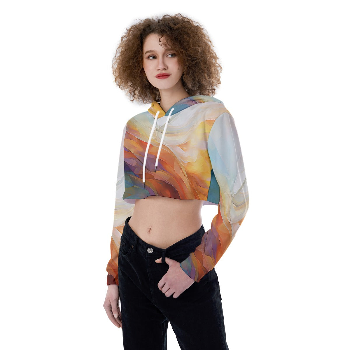 All-Over Print Women's Crop Top Hoodie