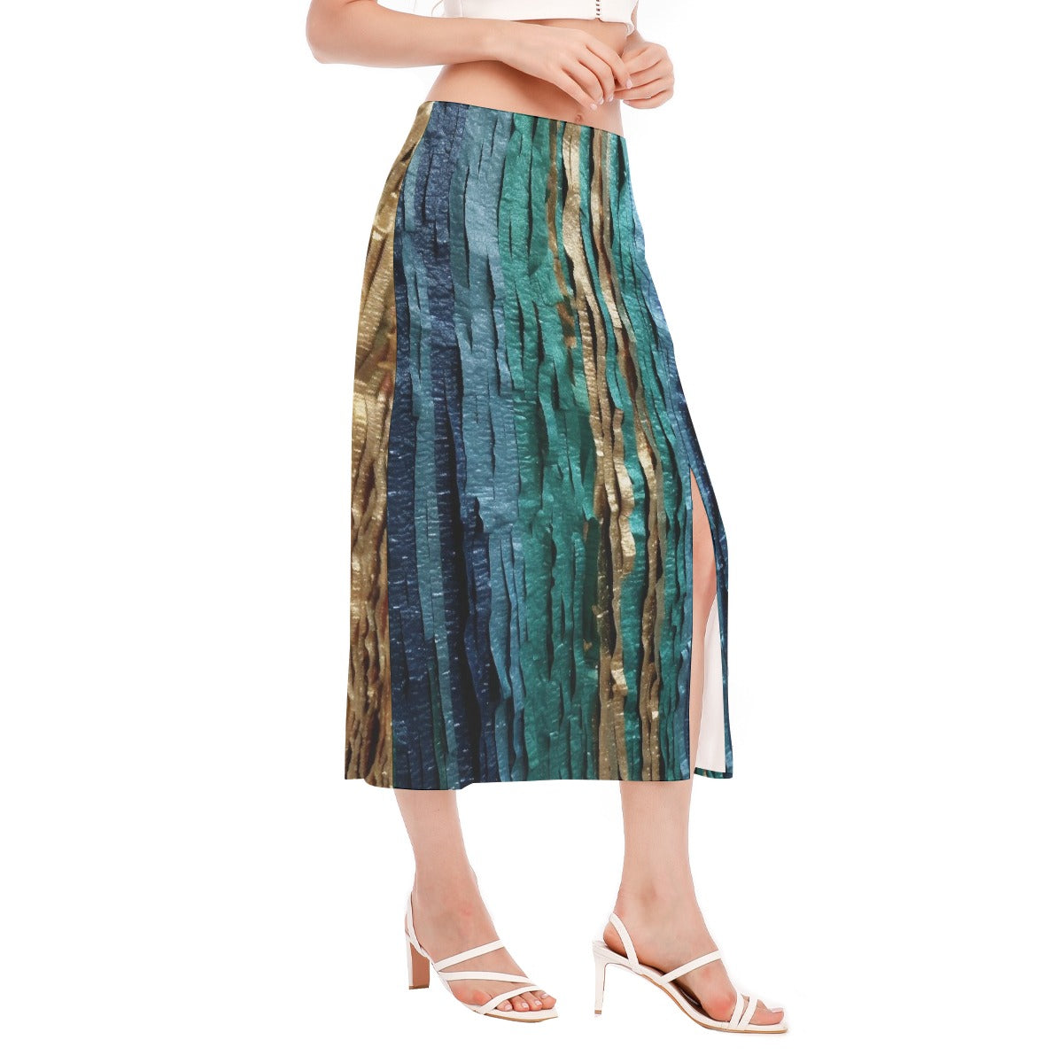 All-Over Print Women's High Slit Long Skirt
